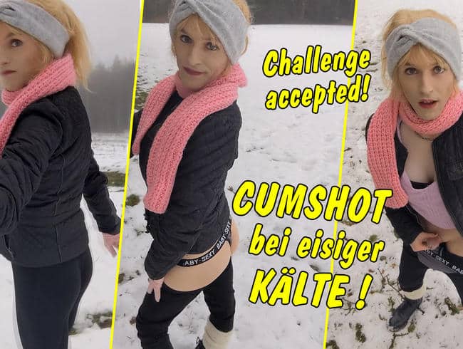 Challenge accepted! Cumshot bei eisiger Kälte!