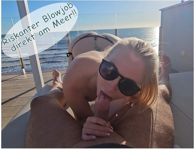 Riskanter Blowjob direkt am Meer!!